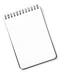 Blank notepad isolated on white background