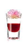 Cocktail collection - Flower Kiss shot cocktail isolated on white background