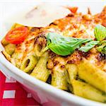 tasty Baked Italian pasta on the table