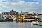 view on Prague castle from Charles Bridge