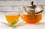 fresh brewed selection of tea clodeup macro