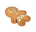 Gingerbread man cookie. Isolated on white background