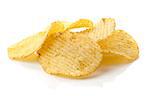 Potato chips isolated on white background