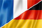 Mixed France and Germany flag, three dimensional render, illustration