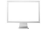Computer Monitor with blank white screen. Isolated on white background