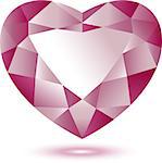 Heart Shape gem over white. EPS 10, AI, JPEG