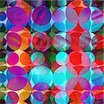 bright colored watercolor circles on a dark background