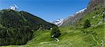 Zmutt village and valley near Matterhorn, Switzerland