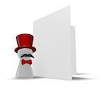 ringmaster and congratulation card - 3d illustration