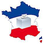 an urn on a map of France for democratic elections Political Parties