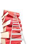 Ladder and books. Isolated over white
