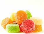 colorful jujube (gelatin candy) on a white background