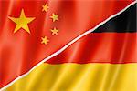 Mixed China and Germany flag, three dimensional render, illustration