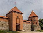 Gate to the Trakai red brick castle in Lithuania