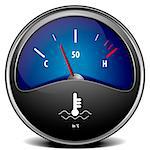 illustration of a motor temperature gauge, eps 10 vector