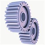 3D-Illustration of Gears on White Background