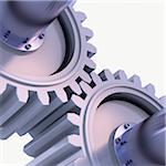 3D-Illustration of Gears on White Background