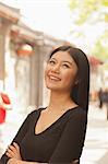 Young Woman smiling looking up