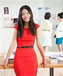 Smiling Businesswoman in Creative Office