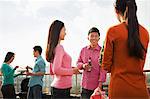 Group of Friends Having a Barbeque on a Rooftop