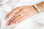 Close-up of Bride's Hand with Wedding Ring, Toronto, Ontario, Canada