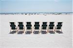 Row of beach chairs for rent, Atlantic City, New Jersey, USA