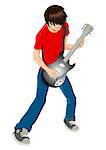 Vector illustration of a man figure playing guitar