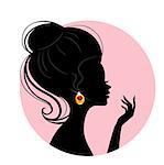 Vector illustration of Beautiful silhouette woman