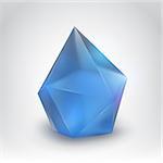 Vector illustration of blue crystal on a gradient background    EPS10 (Adobe Illustrator)  Used: mesh gradients and gradients with blending mode "screen" and "Multiply" for imitation of light, shadow and transparency effects