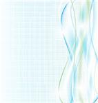 Illustration abstract blue wave background, striped design - vector