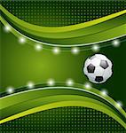 Illustration football background with ball for design card - vector