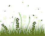 Summer meadow background. EPS 10 vector illustration with transparency and meshes.