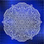 vector highly detailed snowflake   on geometric background,