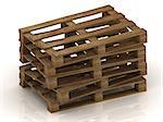 Wooden pallets stacked pile with protruding nails