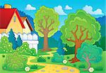 Tree theme landscape 3 - eps10 vector illustration.