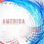 wave style american independence day background