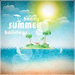 Honey summer holidays eps10 vector illustration