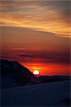 Beautiful sunrise in mountains. Turkey, Central Taurus Mountains, Aladaglar (Anti-Taurus) view from plateau Edigel (Yedi Goller)