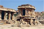 Stone Chariot in Vittala Temple, Hampi, a village on the place of the great ancient city Vijayanagara. Karnataka, India