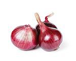 purple salad onion, isolated on white background