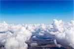 Cloudscape. Blue sky and white cloud. Sunny day. Cumulus cloud.