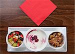 Healthy granola with yogurt and fresh fruit