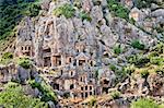 Lician tombs in the mountains in Demre (Myra), Turkey