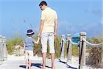 family of two at the caribbean beach