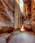 Al-Siq - narrow canyon leading to Petra in Jordan