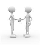 3d people - man, person partnership - handshake.