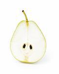 half of williams pear, isolated on white background