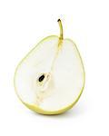 half of williams pear, isolated on white background