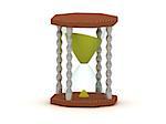 hourglass, sand clock 3d illustration isolated on the white background