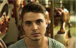 Close-up Portrait of Young Man Outdoors, Mannheim, Baden-Wurttemberg, Germany